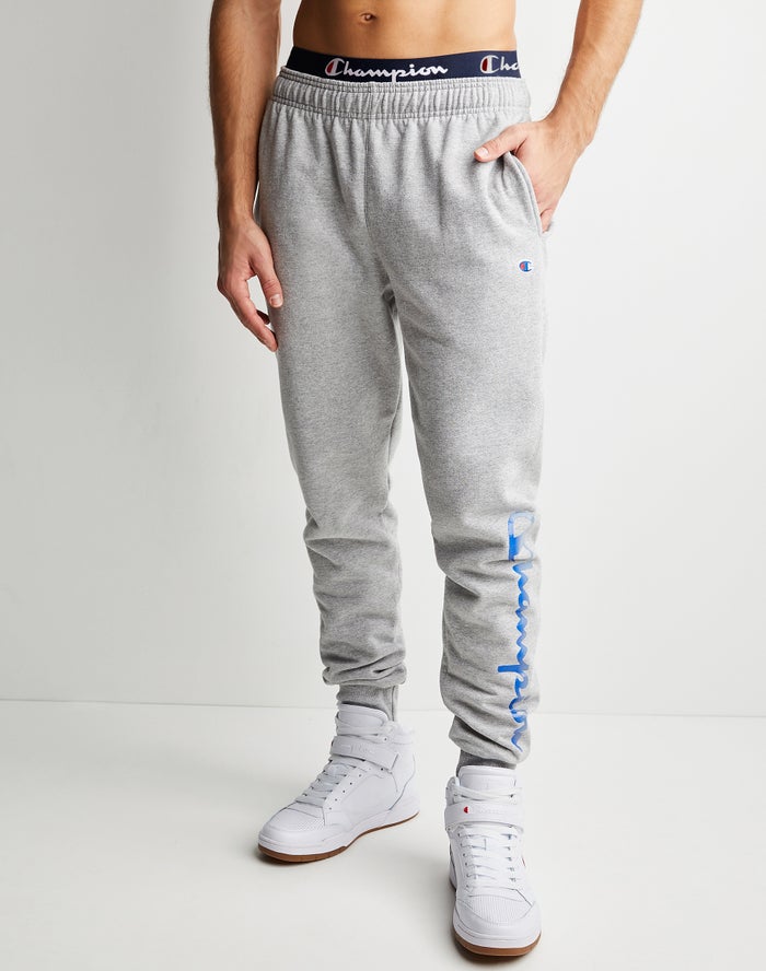 Champion Powerblend Fleece Chasing Waves Erkek Joggers Gri ( JVNGEA730 )